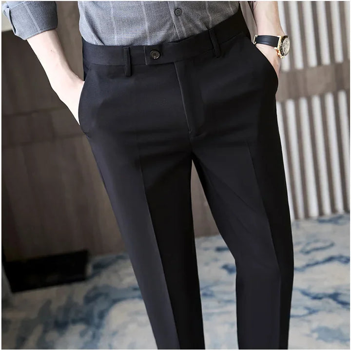 Fashionable Cropped Pants For Men Casual Trendy Spring Autumn New Arrival Small Trousers Draped No Ironing Cone Shaped Pants