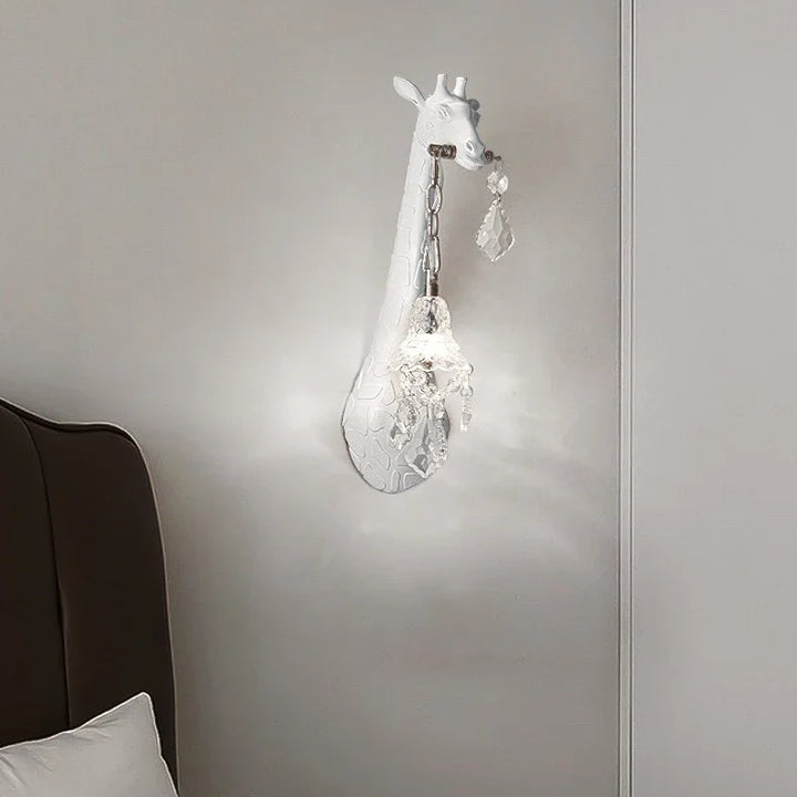 SANDYHA Giraffe Resin Led Wall Lamp for Bedroom Bedside Living Room Lamp Designer Luxury Crystal Aisle Light Home Decor Fixtures
