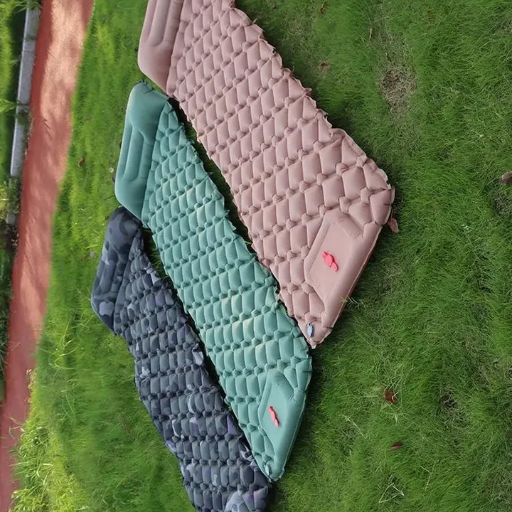 TPU Inflatable Camping Mat With Pillow Cushion, Outdoor Travel Sleeping Mat, Hiking And Mountaineering Self Inflating Mattress