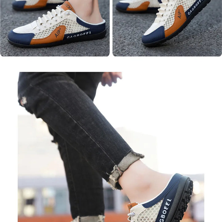 Men's Fashion Soft-soled Half Slippers Men Summer Trendy Bottom Casual Shoes Breathable Slip-on Shoes Sneakers Zapatos De Hombre
