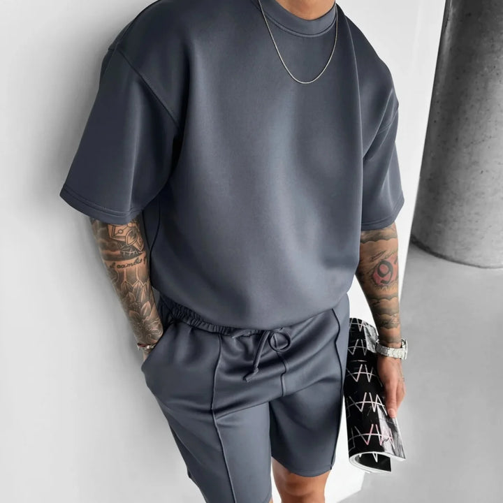 Men 2025 summer fashion sports design sense simple casual solid color quick drying short-sleeved T-shirt trend clothes