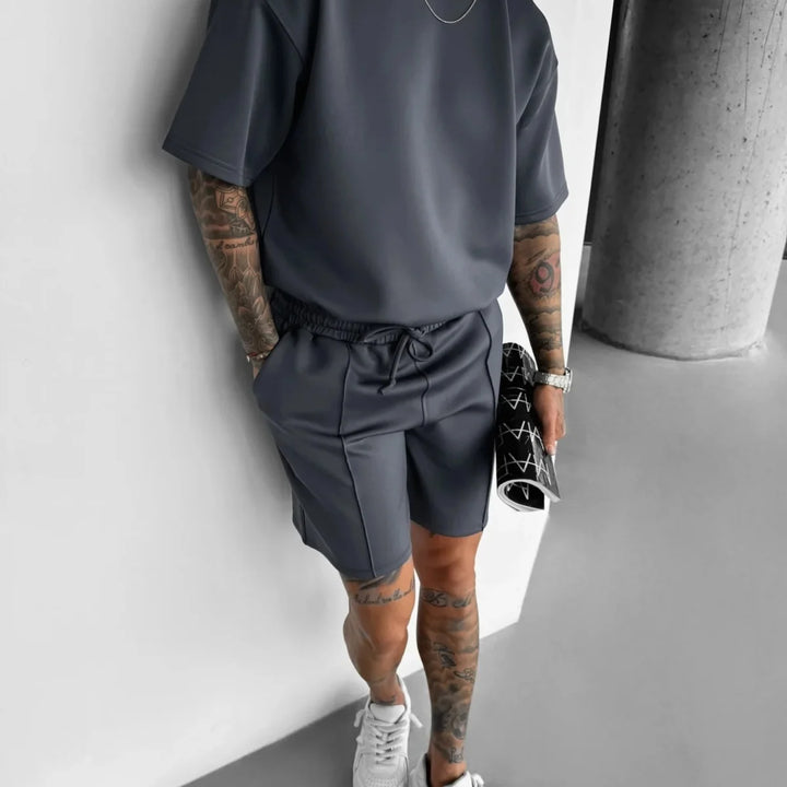 Men 2025 summer fashion sports design sense simple casual solid color quick drying short-sleeved T-shirt trend clothes