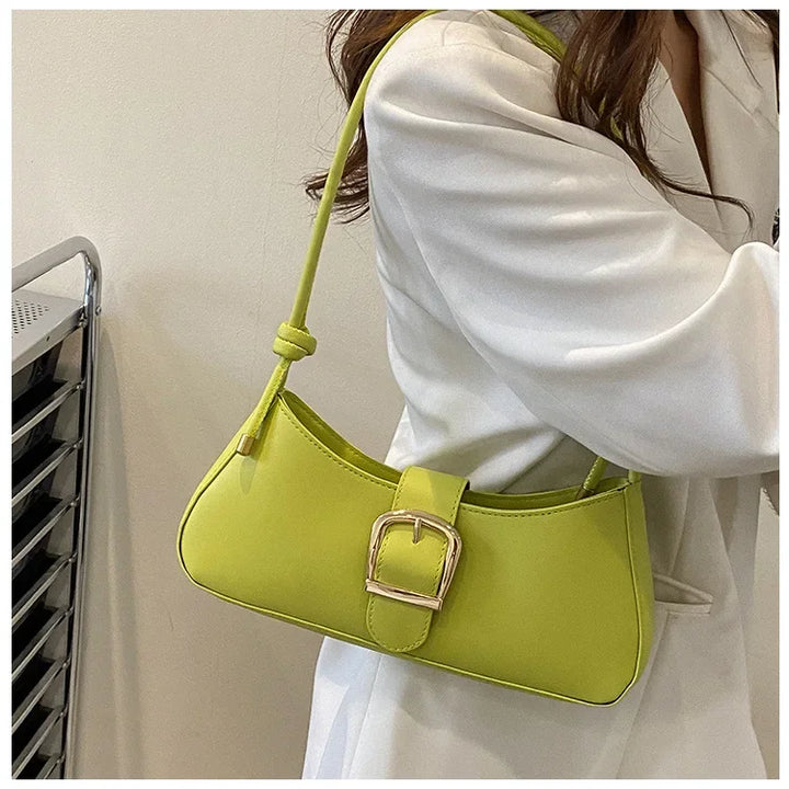 Bolsa de ombro feminina cor sólida popular pequeno saco tendência verão 2025 nova moda crossbody saco textura ombro axilas saco