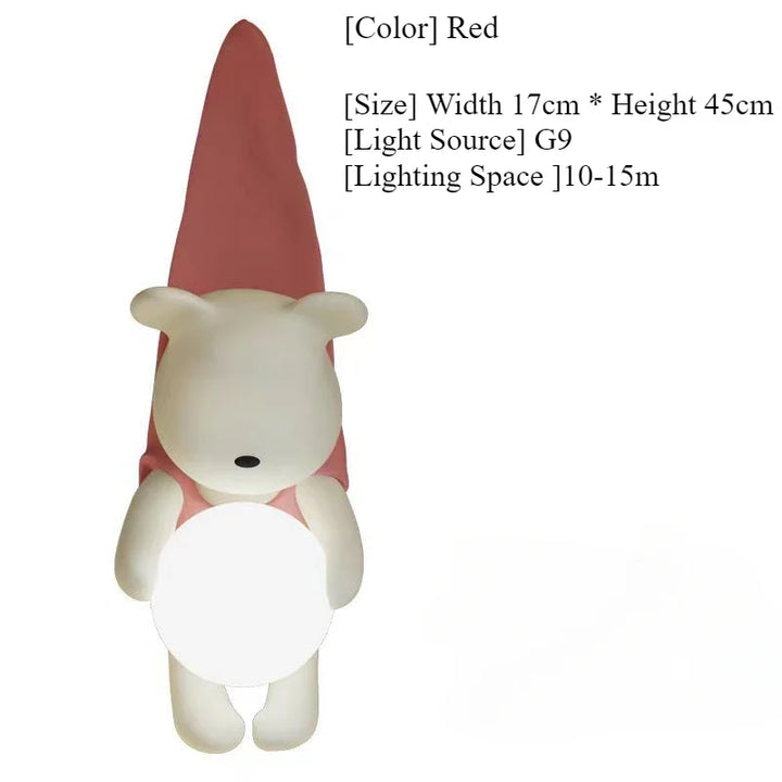 SANDYHA Nordic Resin Wall Lamp Cute Little Bear Design LED Light Children's Room Bedroom Decoration Home Study Lighting Fixtures