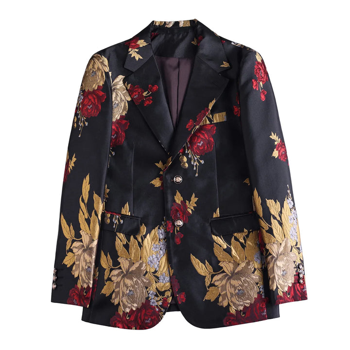Men's suit jacket is fashionable, cool and versatile. It is a business casual and trendy embroidered suit jacket and suit jacket