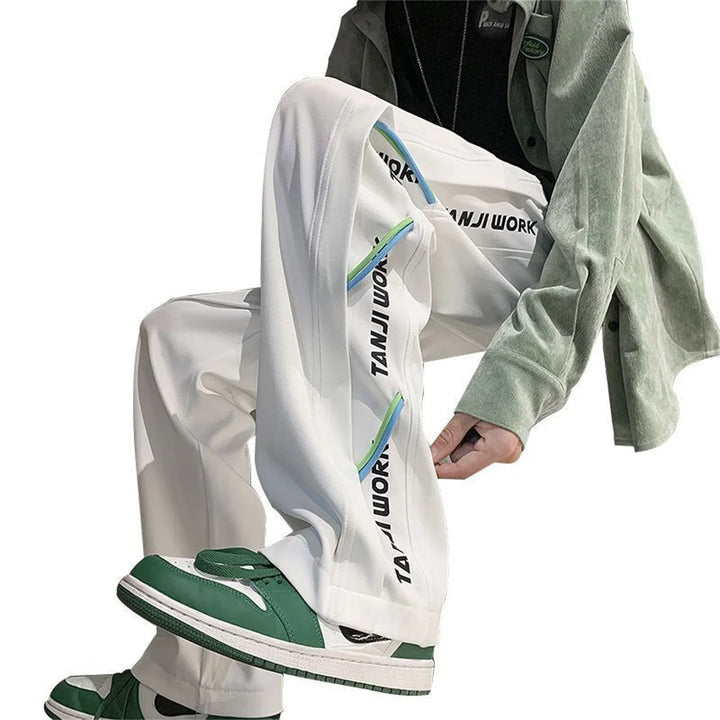 2025 New Fashion Trends Men's Casual Pants Processing Pants Thin Loose Oversized Elastic Breathable and Ventilated Pants