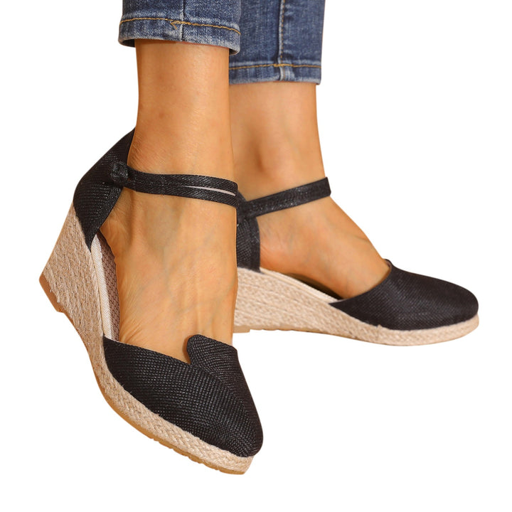 Women Platform Wedge Linen Sandals Fast Shipping Versatile Braided Buckle Breathable Wedge Sandals High-Heeled Shoes SandáLias