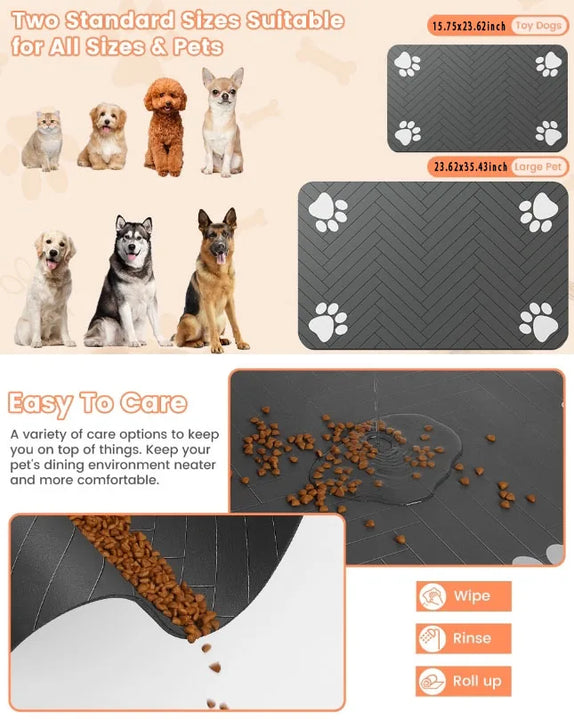 VIKAMA Pet Meal MATS Are Anti-slip, Water-absorbent, Easy to Maintain and Leak-proof. They Are Suitable for Both Dogs and Cats
