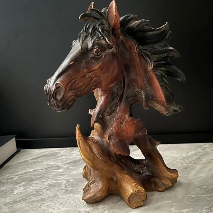 Resin Simulation Animal Statue Luxury Vivid Tiger Lion Head Ornament Retro Miniatures Figurine Sculpture Office