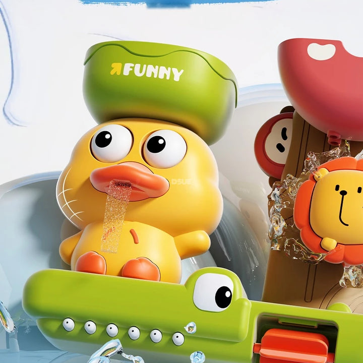 2025 Baby Bath Toy Play Water in Duck/Flower Shape Lion Waterwheel Children Fun in Shower Bathtub with Suction Cup in Kid Gift
