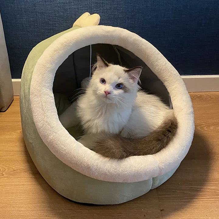 Pet Tent Cave Bed for Cats Small Dogs Self-Warming Cat Tent Bed Cat Hut Comfortable Pet Sleeping Bed Foldable Removable Washable