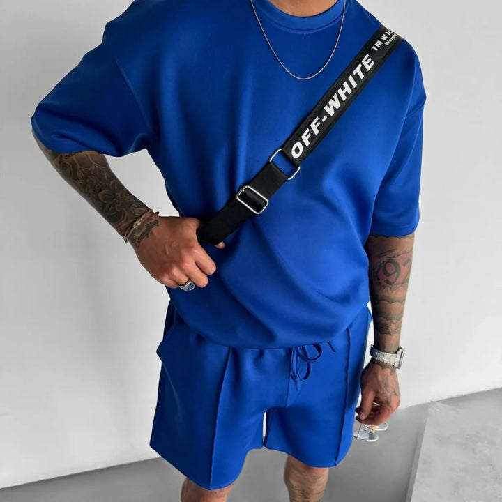 Men 2025 summer fashion sports design sense simple casual solid color quick drying short-sleeved T-shirt trend clothes