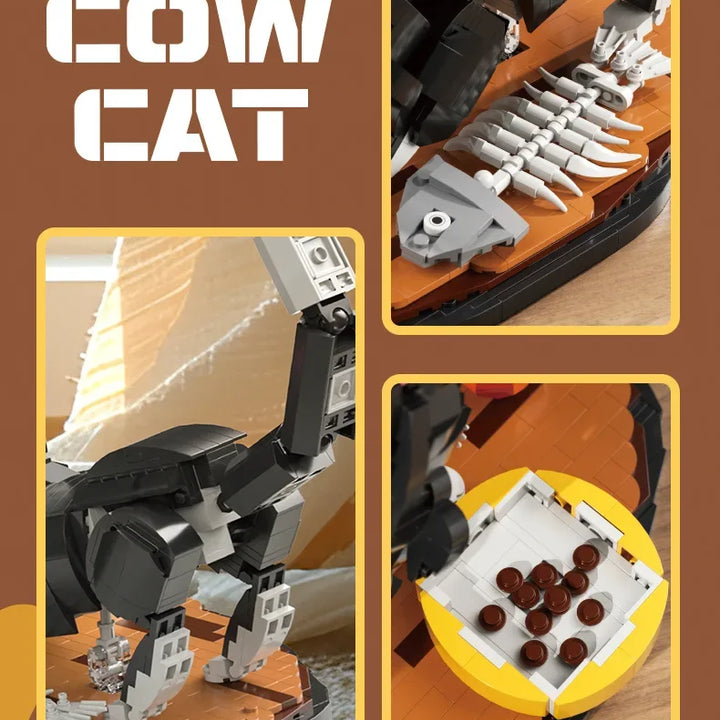 Cat Model Building Blocks Small Bricks Animal Toy DIY Pet Construction Kit for Kids Creative Play
