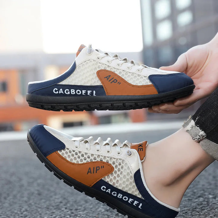 Men's Fashion Soft-soled Half Slippers Men Summer Trendy Bottom Casual Shoes Breathable Slip-on Shoes Sneakers Zapatos De Hombre