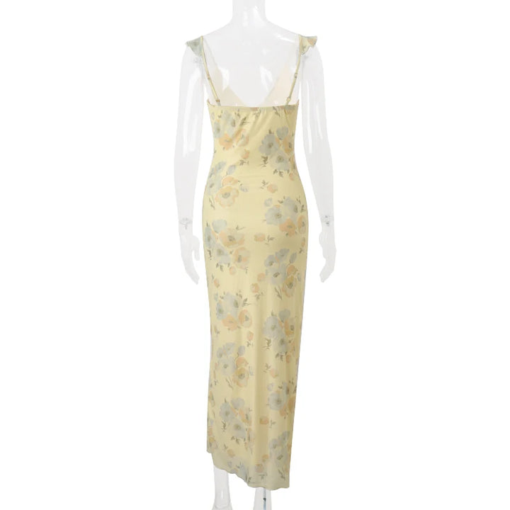 WhereMery Fashion Floral Printed Maxi Dresses Sexy Off Shoulder Backless Halter Long Dress Elegant Autumn Women Evening Vestidos