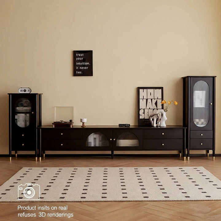 Vintage Aesthetic TV Stand With Glossy Wood Living Room Furniture Accessories Stylish Modern Storage Solution Your Bedroom
