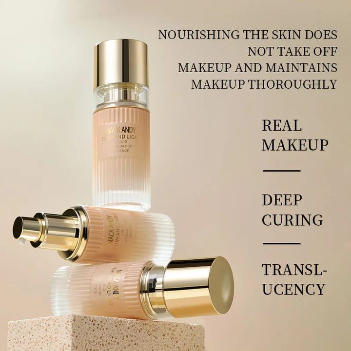 MACKANDY Serum Liquid Foundation Long-lasting Makeup, Full Coverage with Matte Finish, Radiant Formula for All Skin Types Vegan