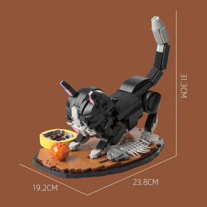 Cat Model Building Blocks Small Bricks Animal Toy DIY Pet Construction Kit for Kids Creative Play