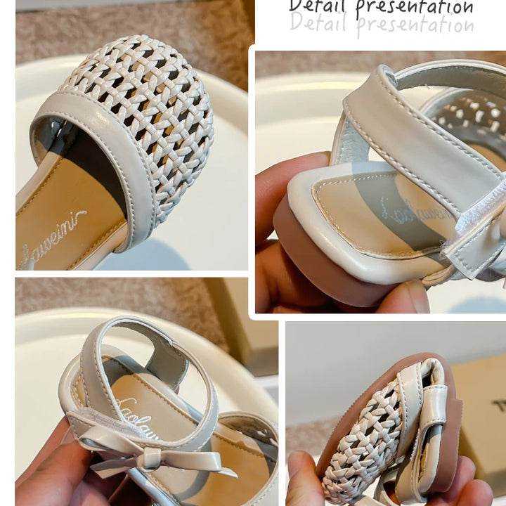 Sandálias Sandals for Girls Sweet Bowtie Baby Shoes Hollow Out Non-slip Sandals for Toddlers Children Soft Sole Kids Shoesصنادل