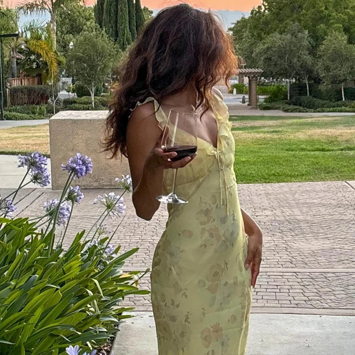 WhereMery Fashion Floral Printed Maxi Dresses Sexy Off Shoulder Backless Halter Long Dress Elegant Autumn Women Evening Vestidos