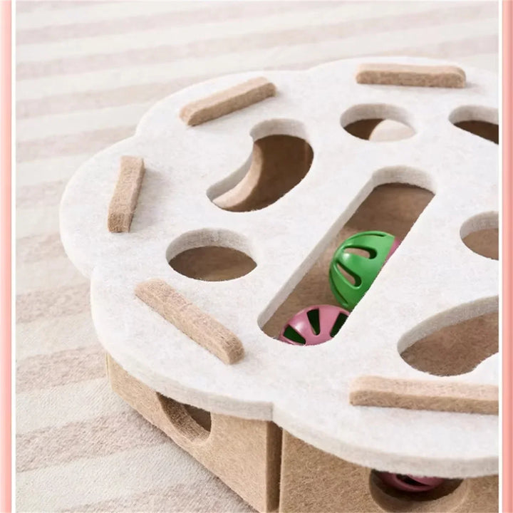 Cat Scratching Post and Puzzle Maze Toy Set Sisal and Felt Interactive Playing Toys for Indoor Kittens Entertainment Supplies
