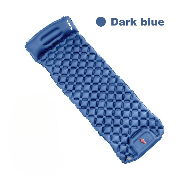 TPU Inflatable Camping Mat With Pillow Cushion, Outdoor Travel Sleeping Mat, Hiking And Mountaineering Self Inflating Mattress