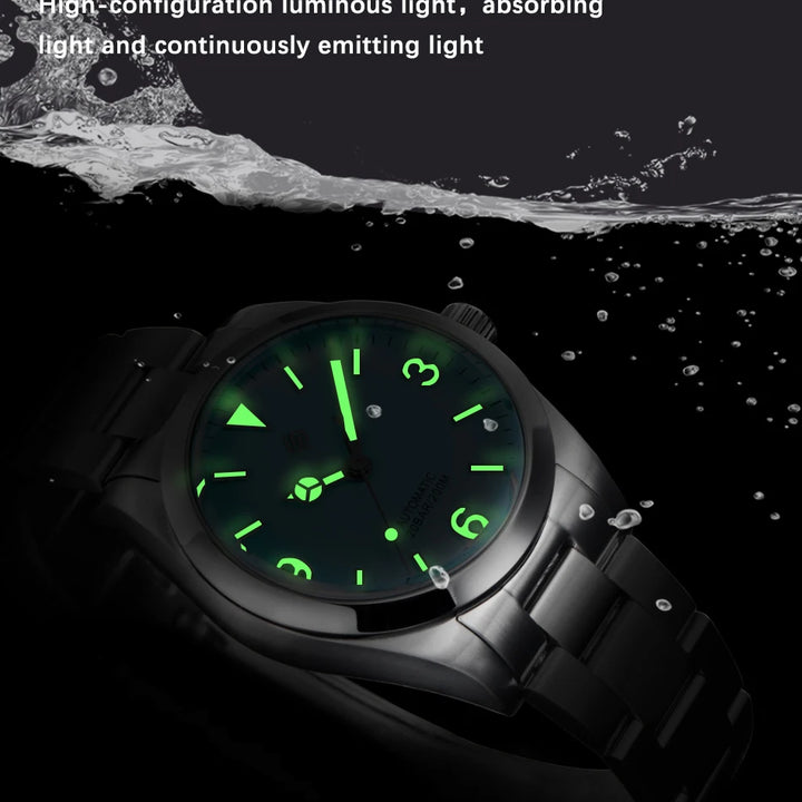 TERAMI New Mechanical Watches for Men NH35 Japan Movement Classic Sapphire Mirror 316L Stainless 200M Waterproof Automatic Clock