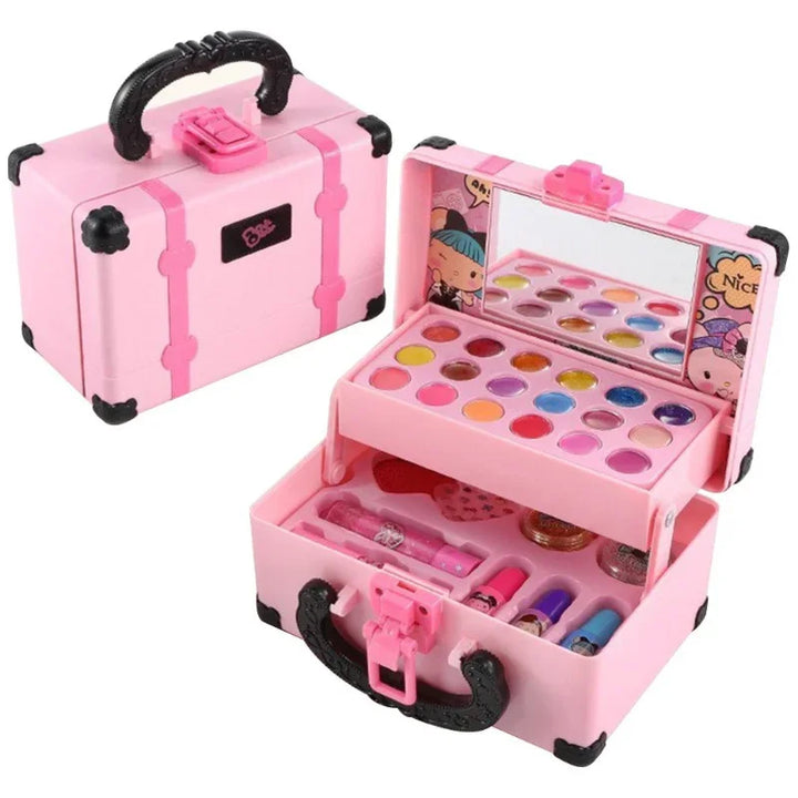 Kid Make Up Set Beauty Toy Cosmetics Playing Box Princess Makeup Girl Toy Play Set Lipstick Eye Shadow Safety Nontoxic Girl Gift
