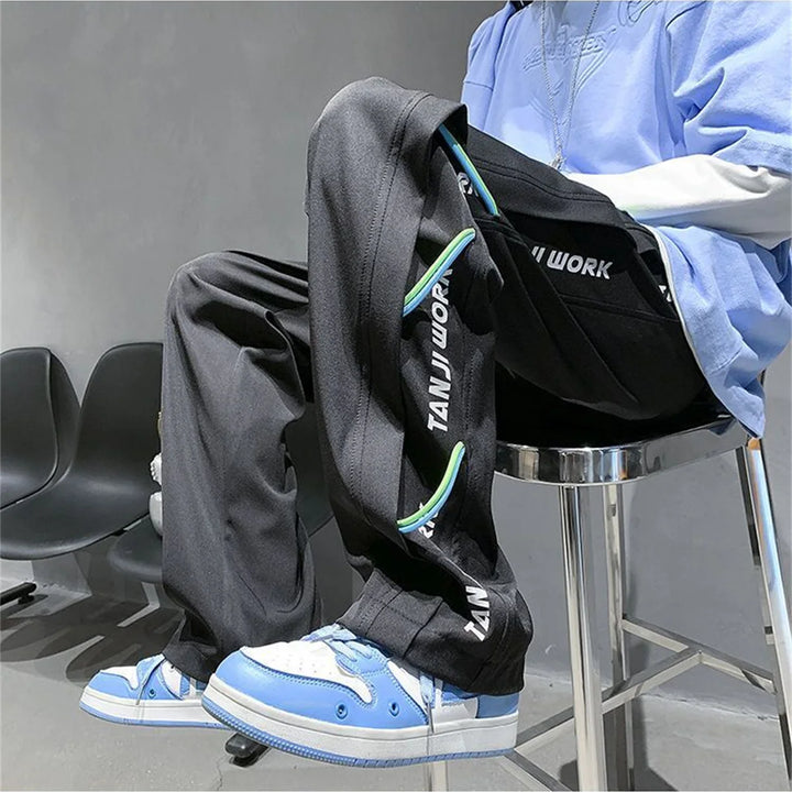 2025 New Fashion Trends Men's Casual Pants Processing Pants Thin Loose Oversized Elastic Breathable and Ventilated Pants