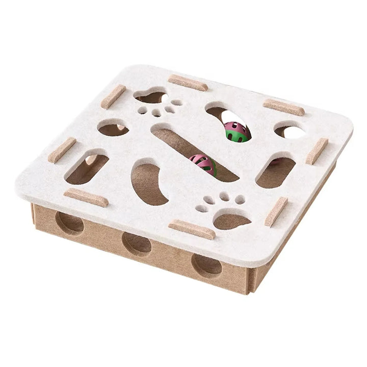 Cat Scratching Post and Puzzle Maze Toy Set Sisal and Felt Interactive Playing Toys for Indoor Kittens Entertainment Supplies