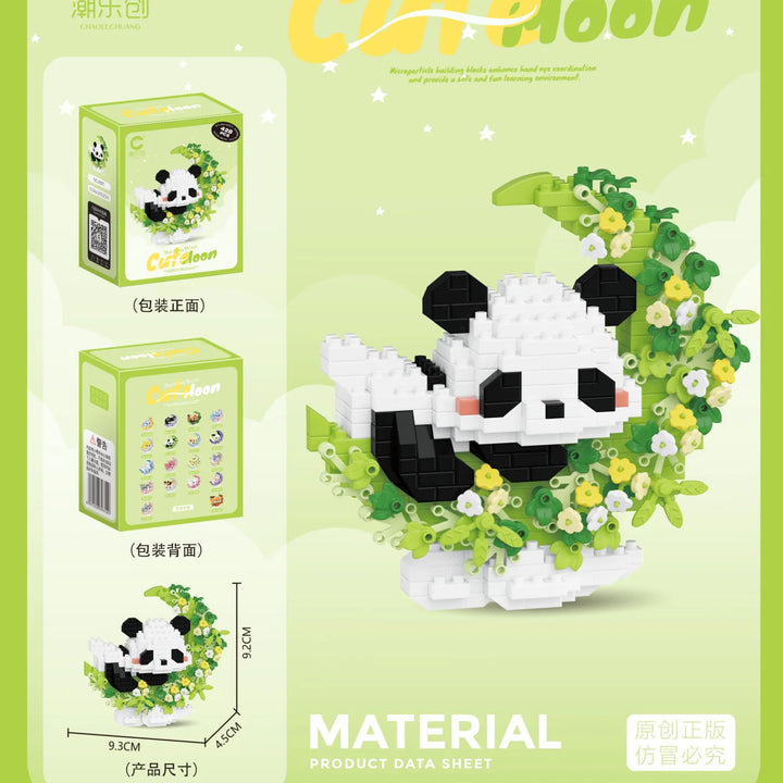 Mini Dog Cat panda raccoon Cute Pet Small Building Block Model Series Ornaments Children's Toy Christmas Birthday Gifts for Kids