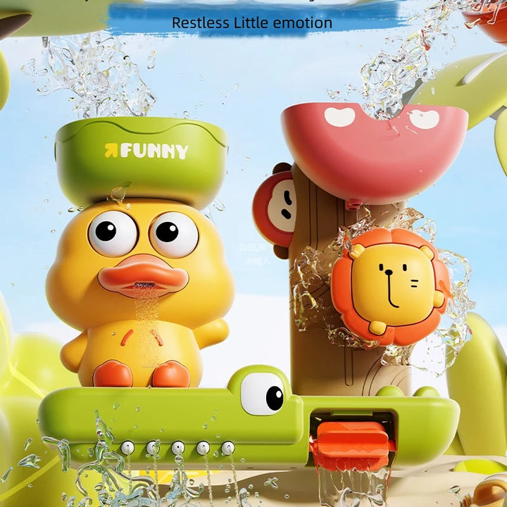 2025 Baby Bath Toy Play Water in Duck/Flower Shape Lion Waterwheel Children Fun in Shower Bathtub with Suction Cup in Kid Gift