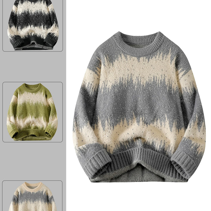 Men's Casual Tops, Asymmetrical Color-Blocked Knitwears, Single-Piece Sweaters, Suitable for Daily Home, Travel, Parties, Commuting, Outdoor Fashion and Versatile, Showing Elegant, Street Fashion, Travel Clothing.
