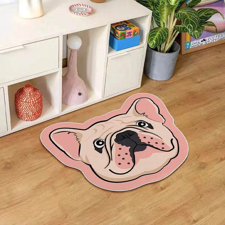 Imitation cashmere floor mat cute pug pet special-shaped home blanket bedroom carpet