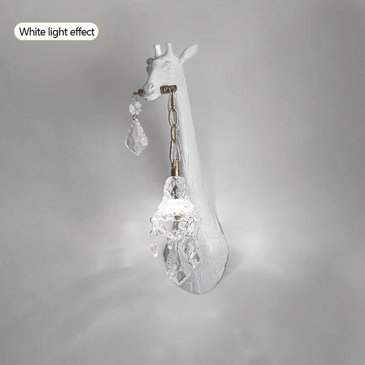 SANDYHA Giraffe Resin Led Wall Lamp for Bedroom Bedside Living Room Lamp Designer Luxury Crystal Aisle Light Home Decor Fixtures