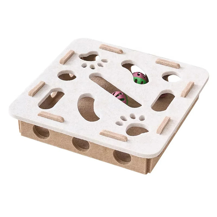 Cat Scratching Post and Puzzle Maze Toy Set Sisal and Felt Interactive Playing Toys for Indoor Kittens Entertainment Supplies