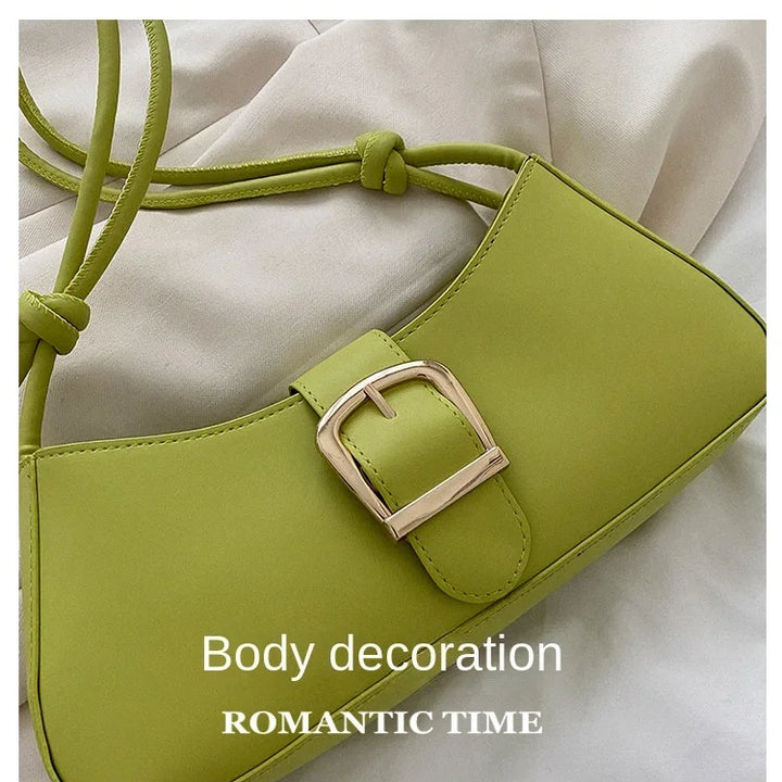 Bolsa de ombro feminina cor sólida popular pequeno saco tendência verão 2025 nova moda crossbody saco textura ombro axilas saco