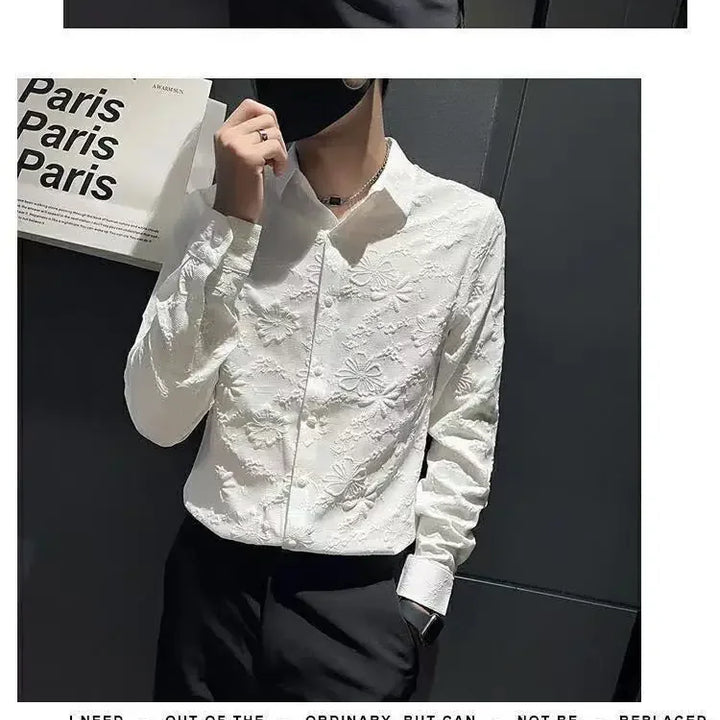 Shirts And Blouses For Men White Man Tops Plain Graphic Floral Clothing Korean Style Designer Fashion S Elegant Cheap Brand Cool