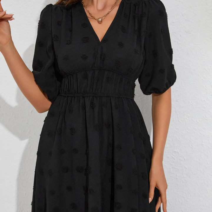 New Boho Floral Print Midi Dress Women Fashion V-neck Short Sleeve Dresses For Women 2025 Summer Casual Holiday Long Dress
