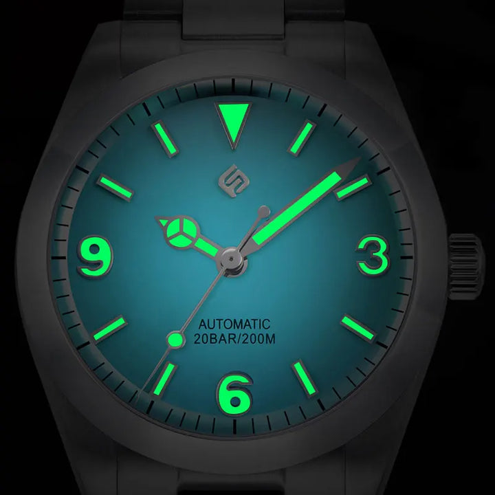 TERAMI New Mechanical Watches for Men NH35 Japan Movement Classic Sapphire Mirror 316L Stainless 200M Waterproof Automatic Clock