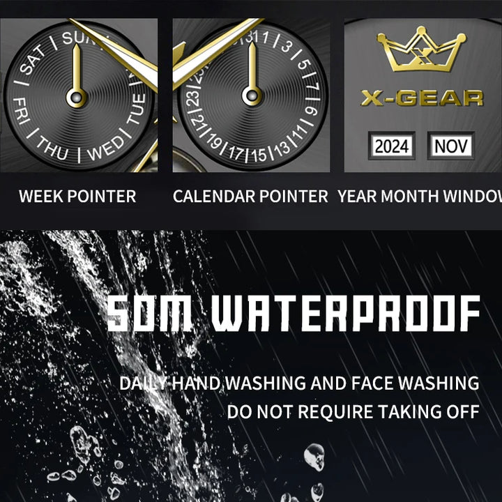 Men's Automatic Mechanical Watch with Tourbillon Waterproof Luminous Stainless Steel Strap Luxury Multi-Functional Timepiece