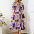 New Boho Floral Print Midi Dress Women Fashion V-neck Short Sleeve Dresses For Women 2025 Summer Casual Holiday Long Dress