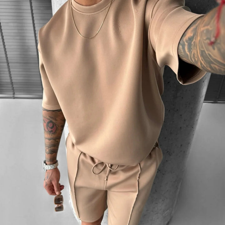 Men 2025 summer fashion sports design sense simple casual solid color quick drying short-sleeved T-shirt trend clothes