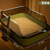 Caja de arena abierta para gatos, inodoro grueso para gatos, semicerrado, de lado alto, a prueba de salpicaduras, con cuchara pa