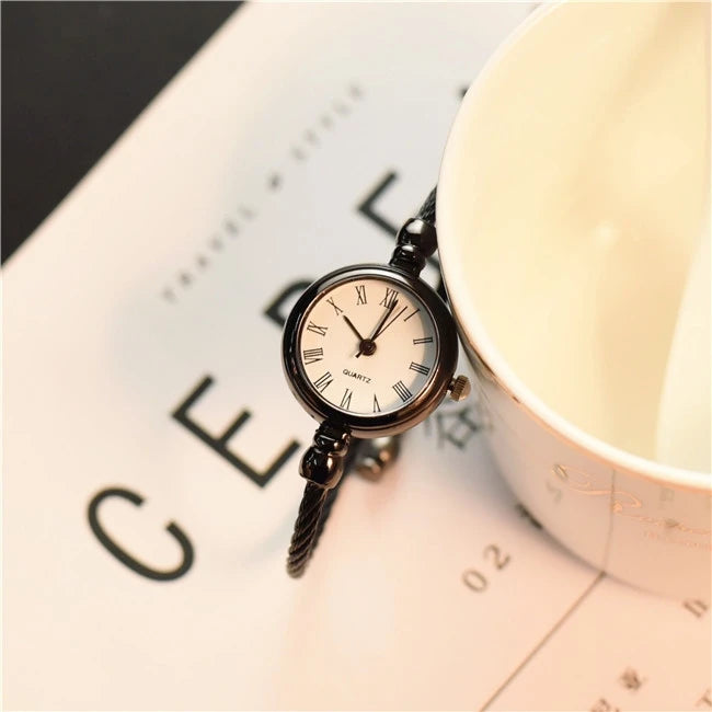 Women's Fashion Exquisite Roma Retro Watches Elegant Ladies Design Small Wristwatches Vintage Stainless Steel Female Dress Watch