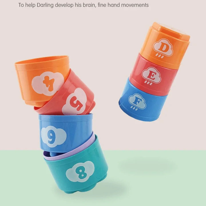 Kid Brain Response Battle Fold Cup Hand Speed Competition Fold Cup Baby Stack Game Early Education Puzzle Train Board Games Toy