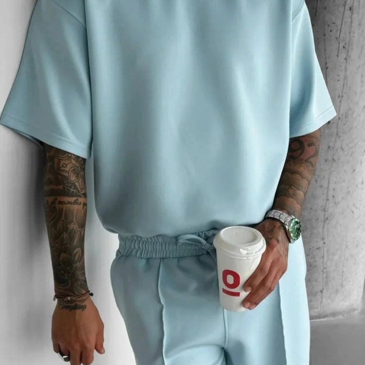 Men 2025 summer fashion sports design sense simple casual solid color quick drying short-sleeved T-shirt trend clothes