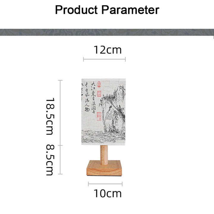 LED Square Decoration Table Lamps Simple Chinese Style Dimmable USB Plug Night Light Fabric Lampshade Bedroom Bedside Lights