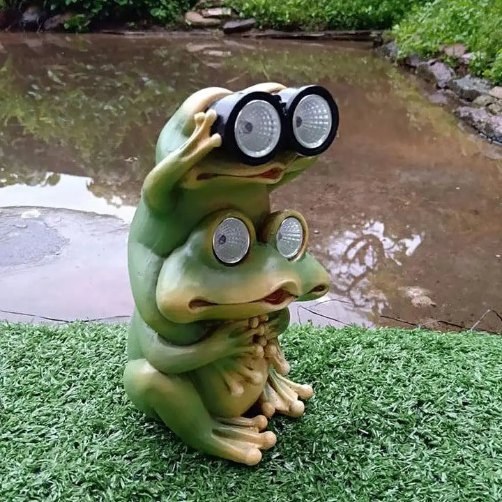 Resin Solar Animals Statue Sculpture Garden Decor Light Cute Ornaments Garden Art Decoration Outdoor Front Porch Patio Yard Home