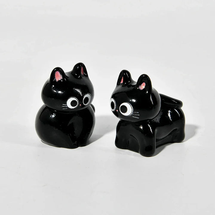 Estatueta de gatos de resina de desenho animado, mini gatinho,  ornamentos para casa, criativo, desktop, carro, montado,